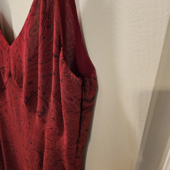 Ann Taylor Paisley Design tea length holiday 🎄polyester dress - Picture 3 of 5